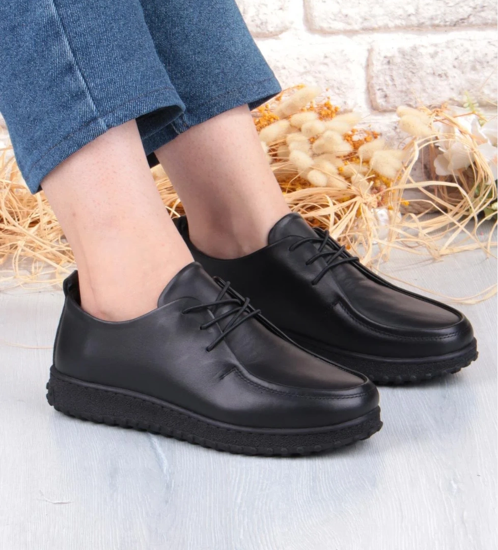 Mehmet Mete 2610 Rahat Yumuşak Esnek Kauçuk Taban Hakiki Deri Kadın Ayakkabı model görseli