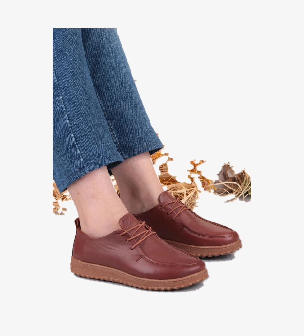 2610 Rahat Yumuşak Esnek Kauçuk Taban Hakiki Deri Kadın Ayakkabı