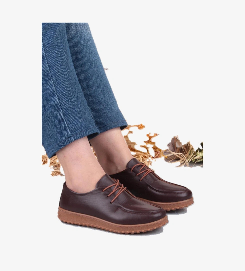 2610 Rahat Yumuşak Esnek Kauçuk Taban Hakiki Deri Kadın Ayakkabı