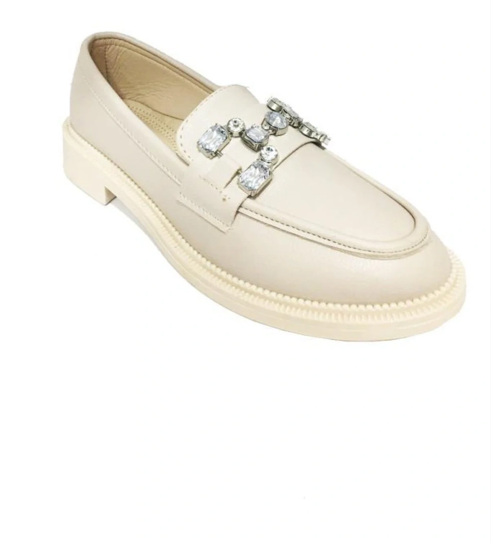 Comfort Shoes 233 Deri Trend Fashion Taşlı Kadın Babet model görseli