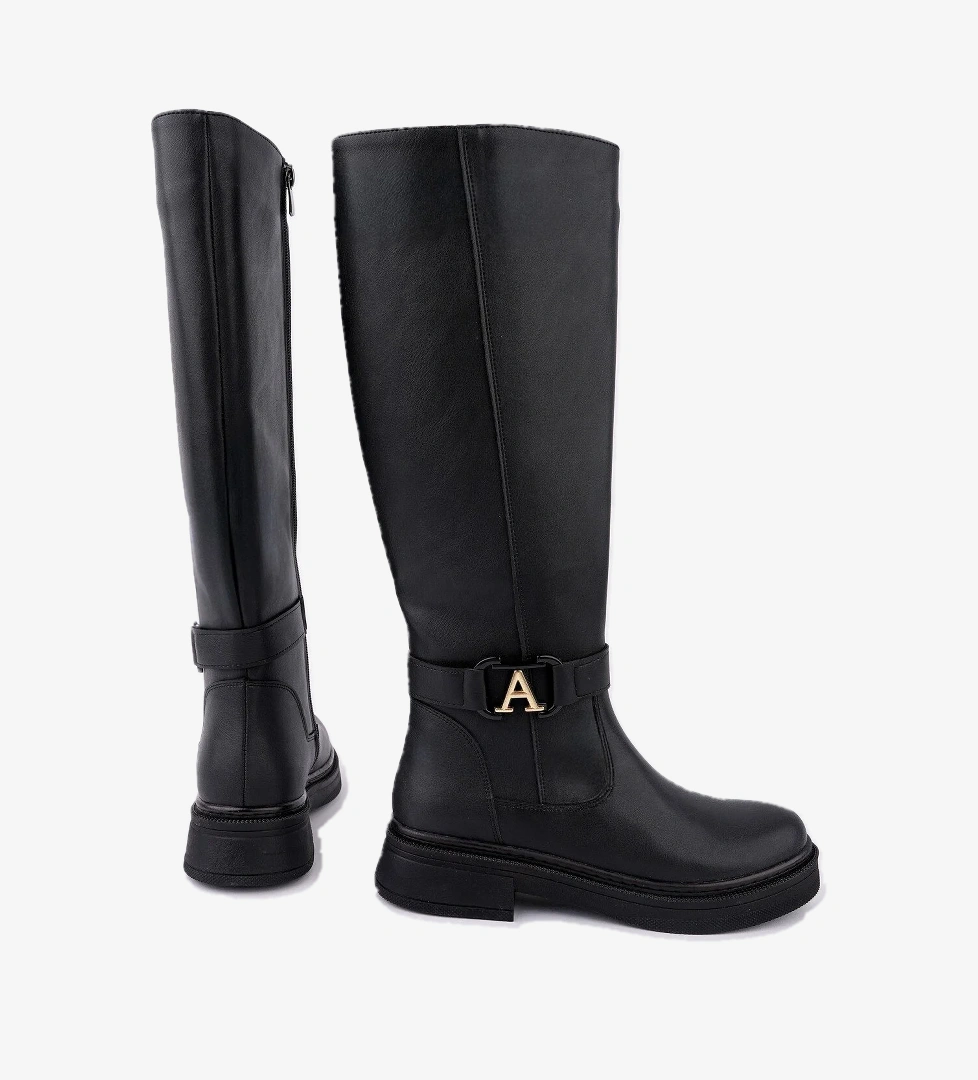 AVENTRA Kemer ve Toka Detaylı Fermuarlı Kadın Çizme