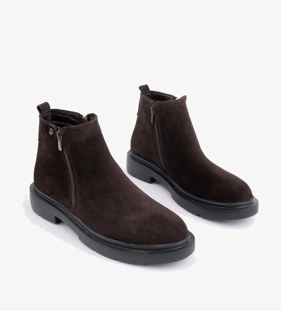 ASTRA Hakiki Deri Çift Fermuarlı Erkek Casual Kışlık Bot