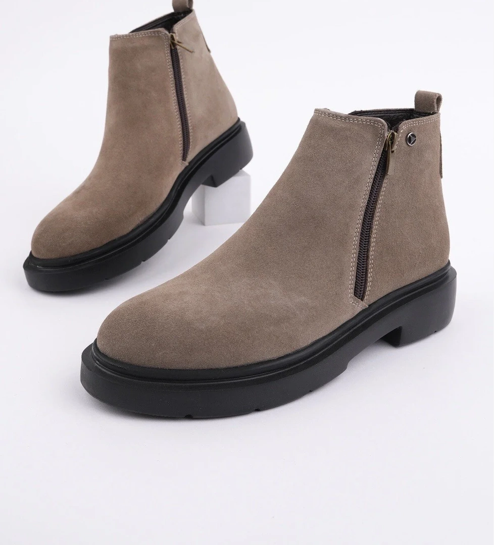 ASTRA Hakiki Deri Çift Fermuarlı Erkek Casual Kışlık Bot