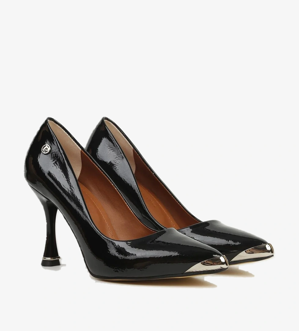 Siyah Rugan Topuklu Ayakkabı PC-55118 - Görsel 1