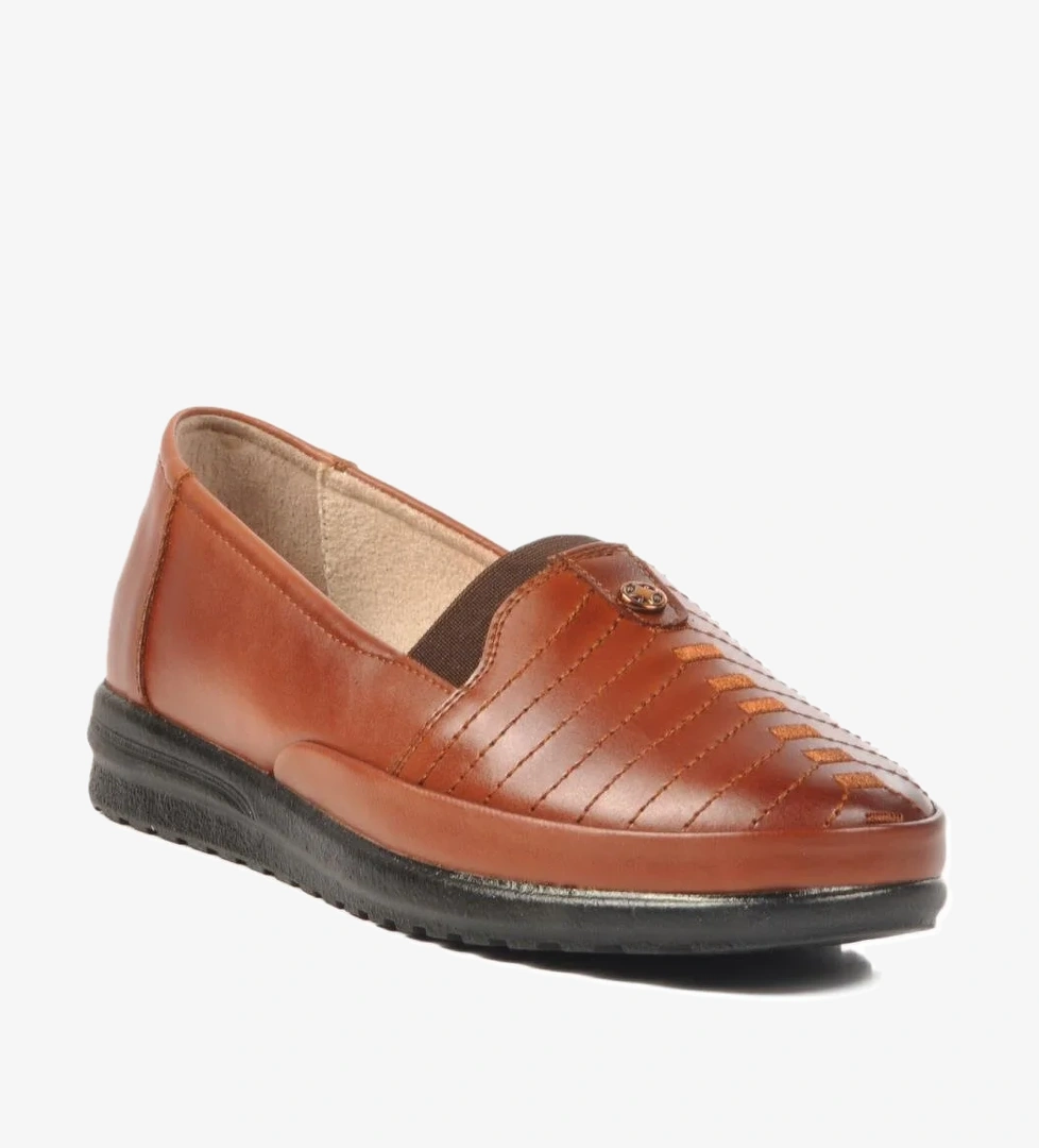 144 Z Taba Jelli Taban Hakiki Deri Kadın Günlük Ayakkabı - Görsel 1