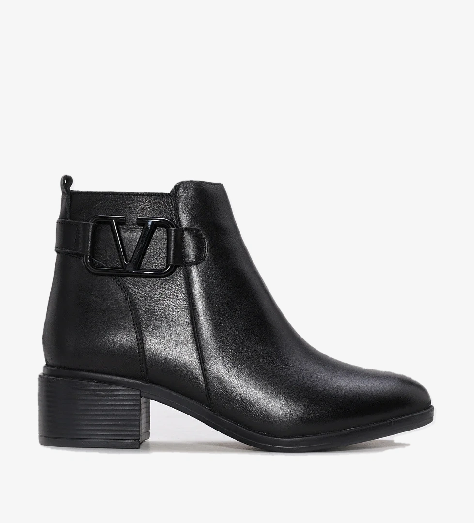 Fast Step Hakiki Deri Kadın Kalın Topuklu Bot 164sza07 model görseli