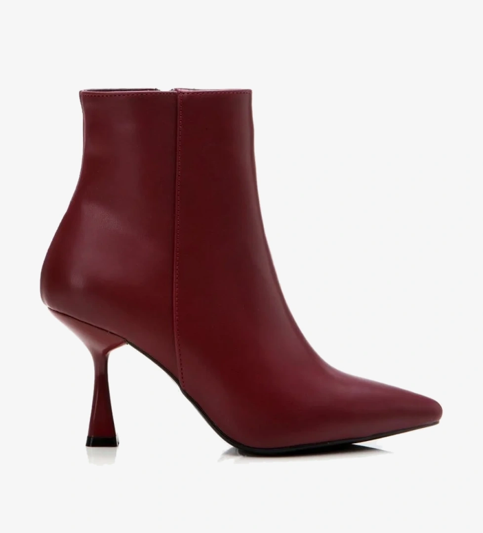 Bordo Kadın Topuklu Bot