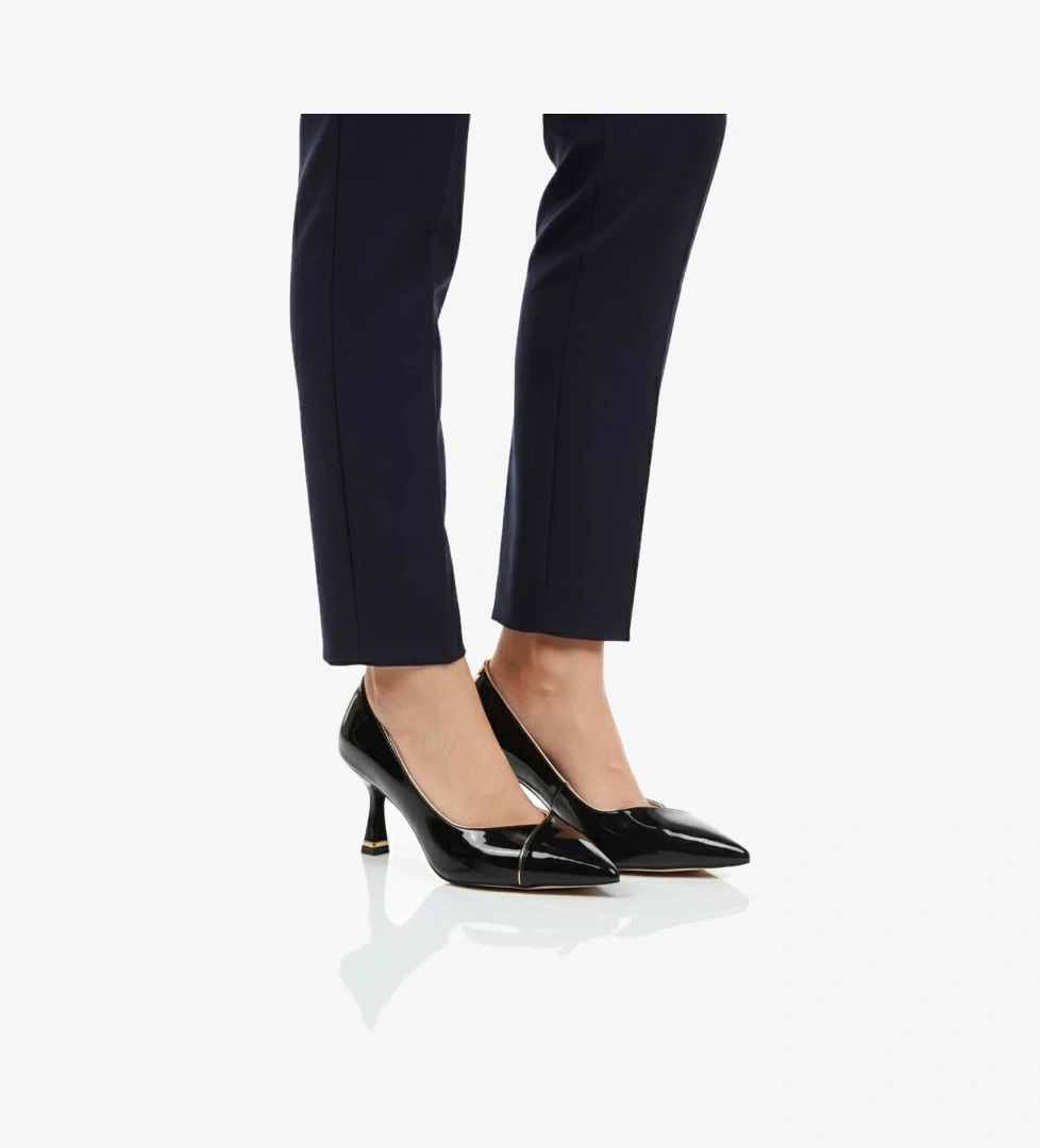 Siyah Rugan İnce Topuklu Kadın Abiye Ayakkabı 357164 Z