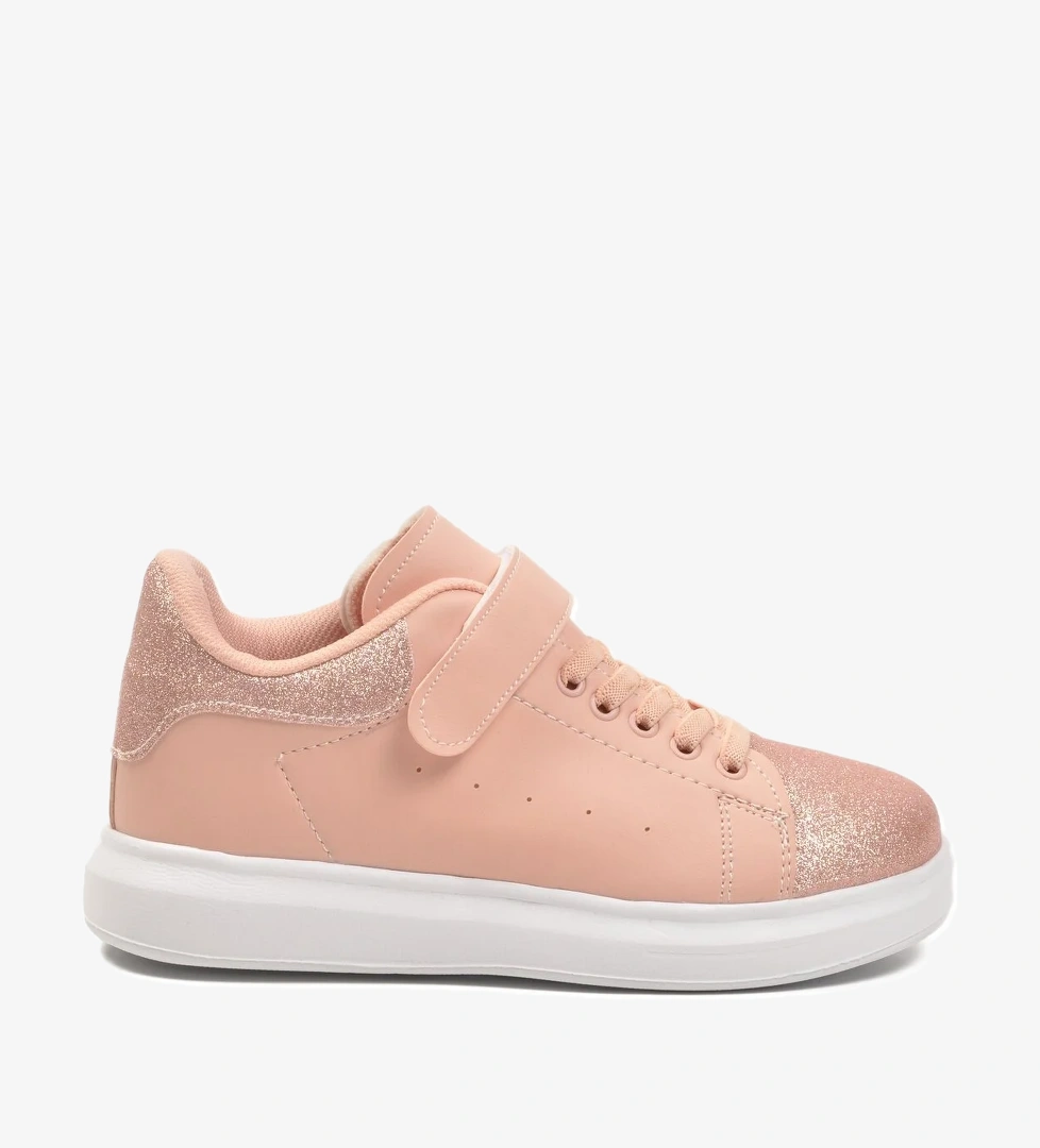 Pudra Simli Cırtlı Hafif Kız Çocuk Spor Ayakkabı 2540-26K F