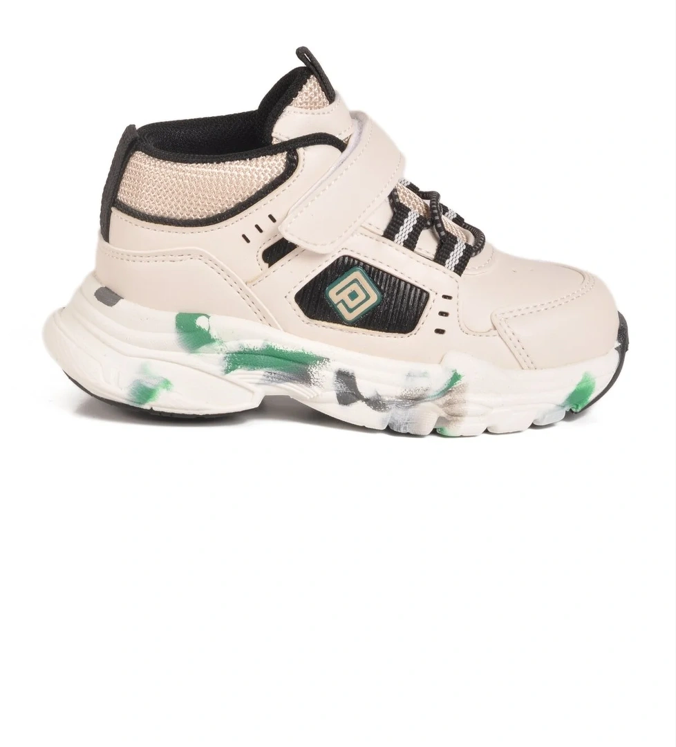 Krem Cırtlı Erkek Bebek Spor Ayakkabı