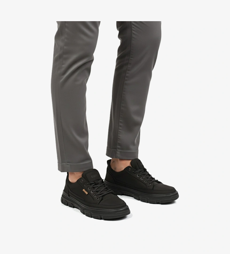 Siyah Nubuk Hakiki Deri Erkek Casual Ayakkabı 260081 M