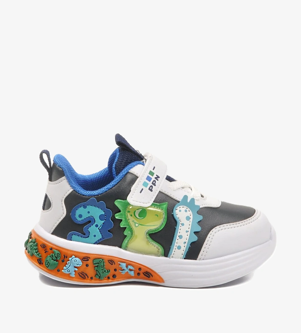 Lacivert Cırtlı Hafif Esnek Bebek Spor Ayakkabı 2065 B - Görsel 1