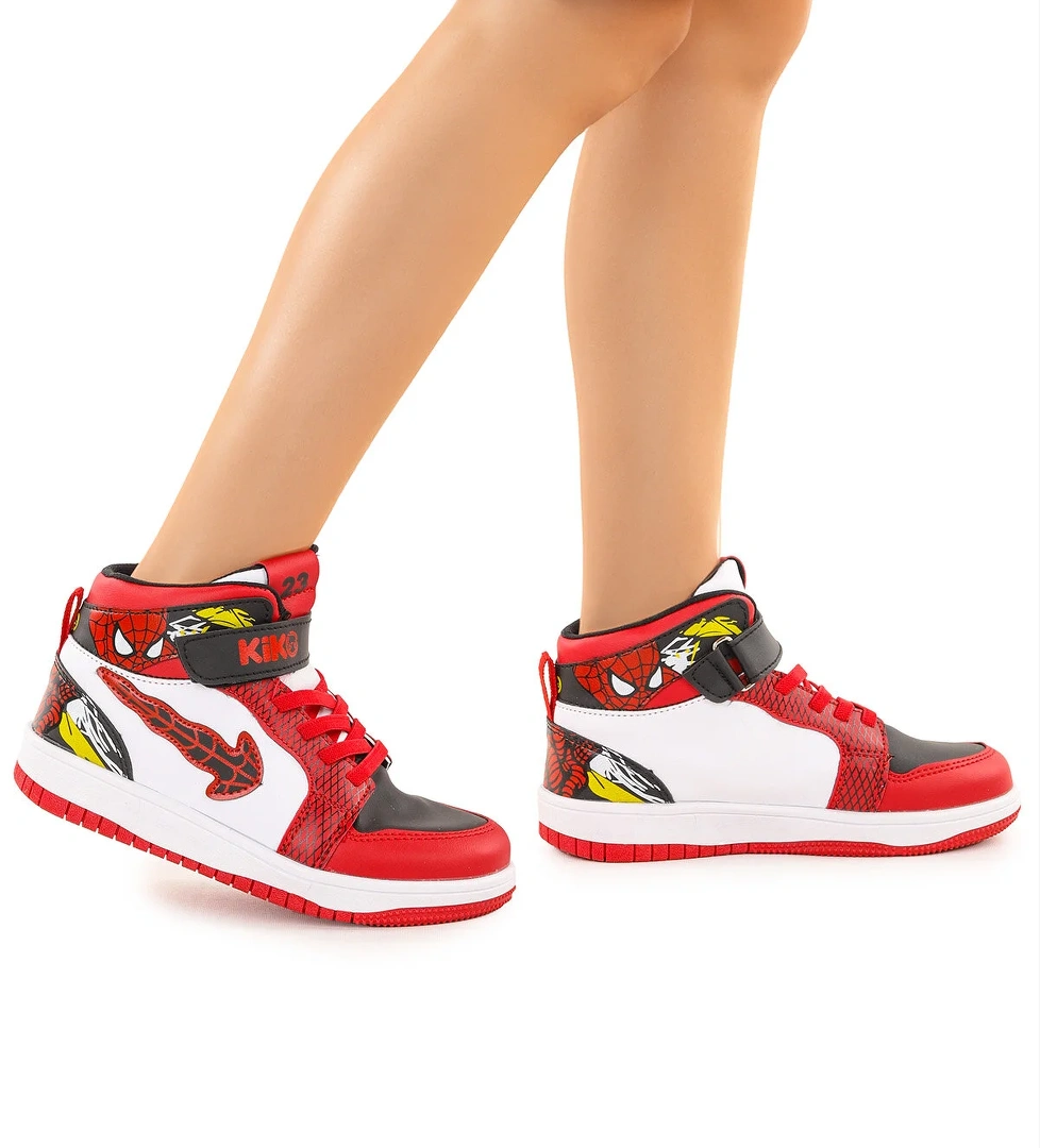 Tesan Cırtlı Günlük Erkek Çocuk Spor Ayakkabı Kırmızı - Beyaz - Siyah