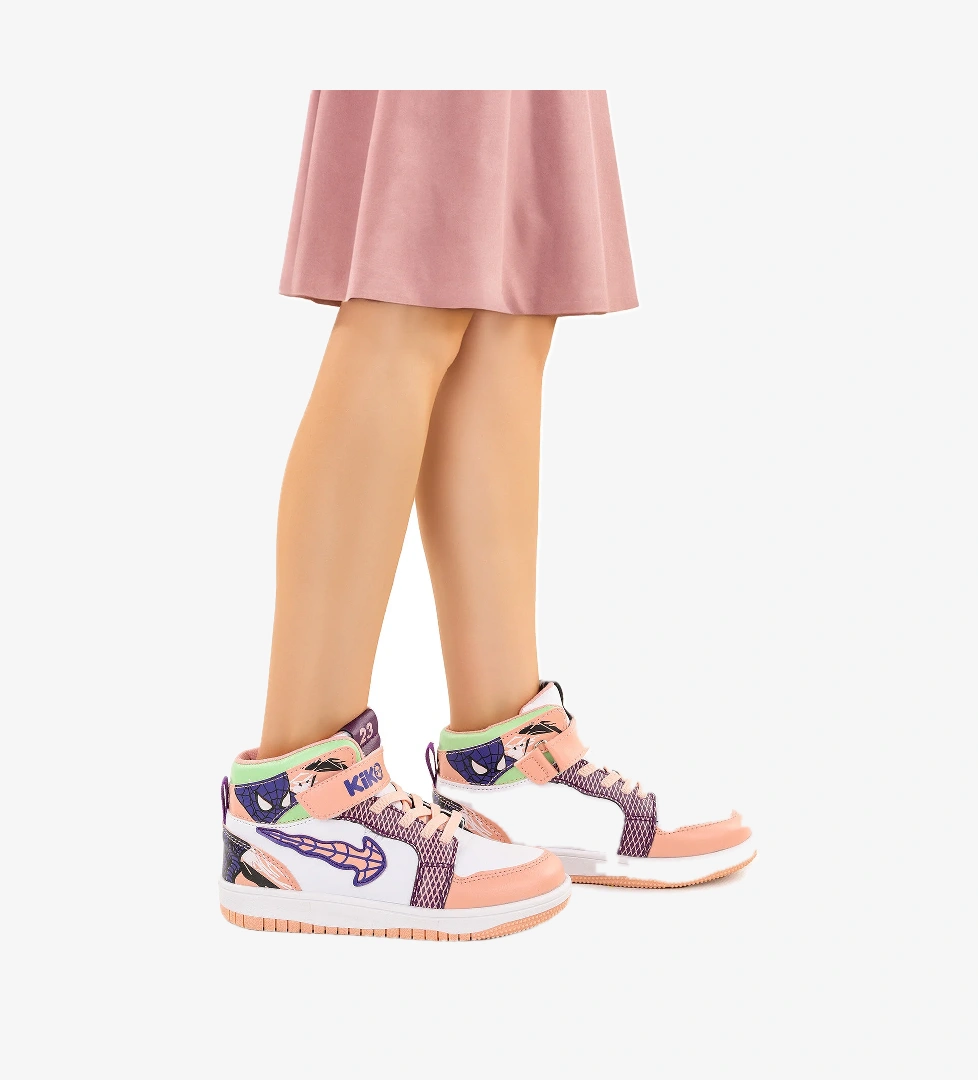 Tesan Cırtlı Günlük Kız Çocuk Spor Ayakkabı Pudra - Beyaz - Su Yeşili