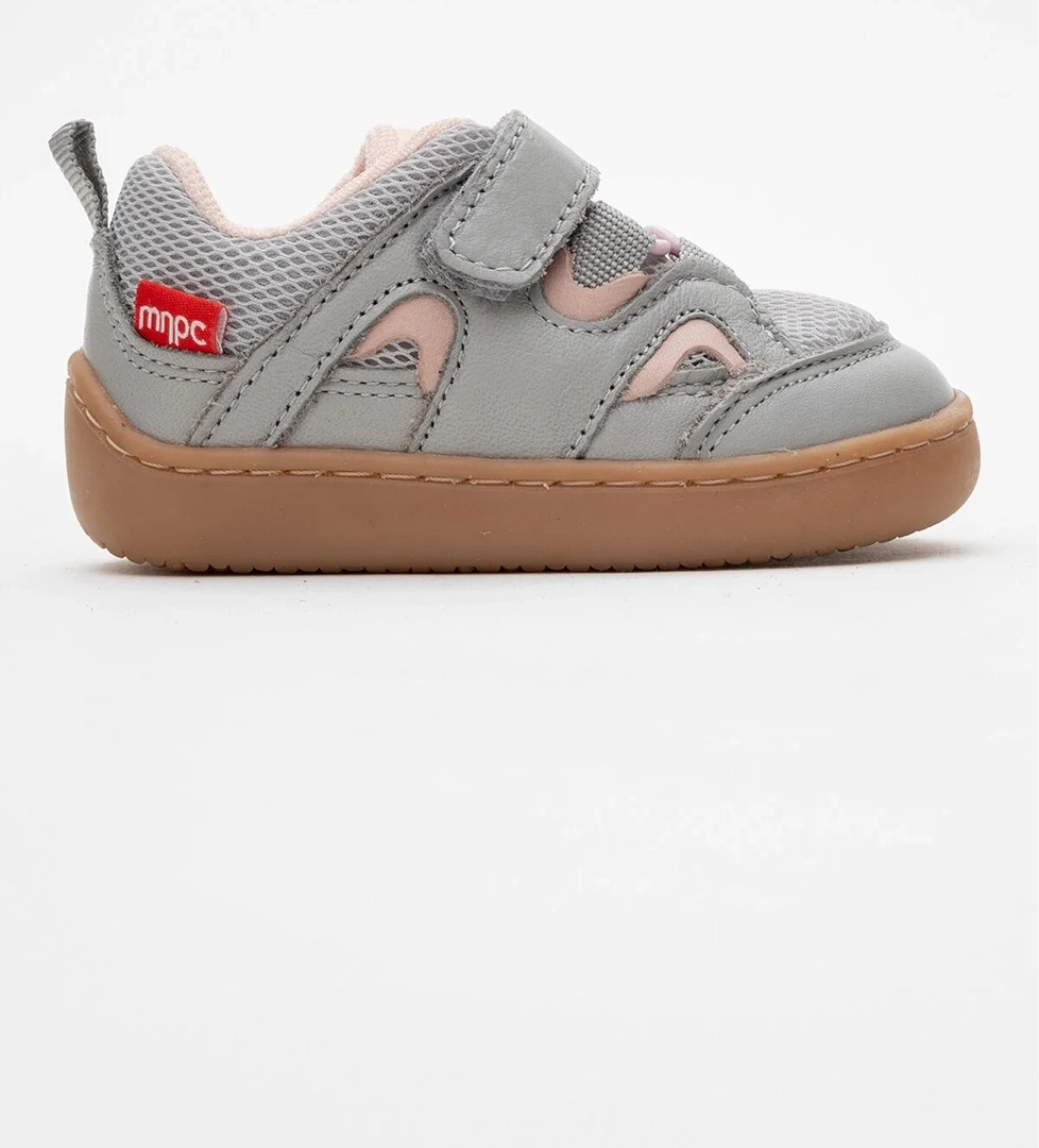 Unisex Çocuk Gri-Pudra Hakiki Deri Günlük Ayakkabı