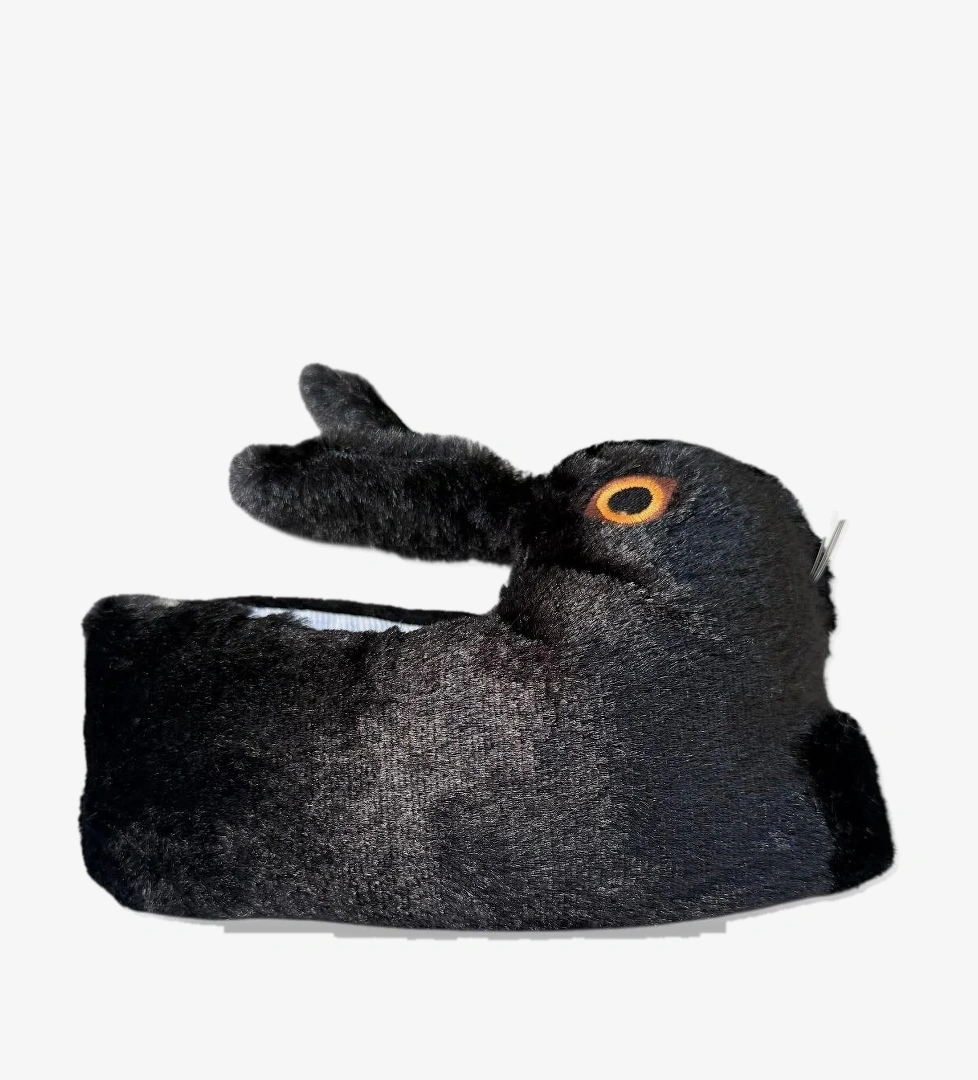 Tavşan Model Şişme Peluş Çocuk Panduf SİYAH