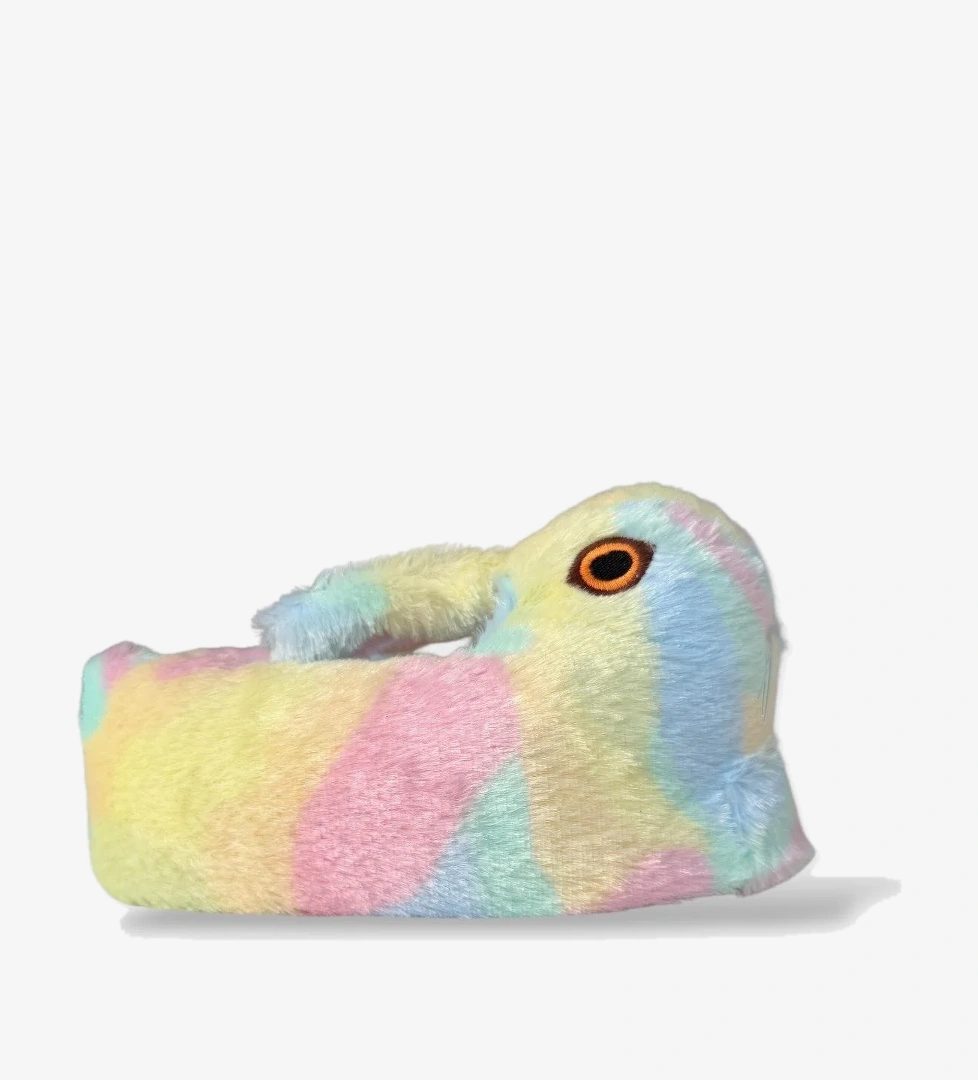 Tavşan Model Şişme Peluş Çocuk Panduf PUDRA - MAVİ