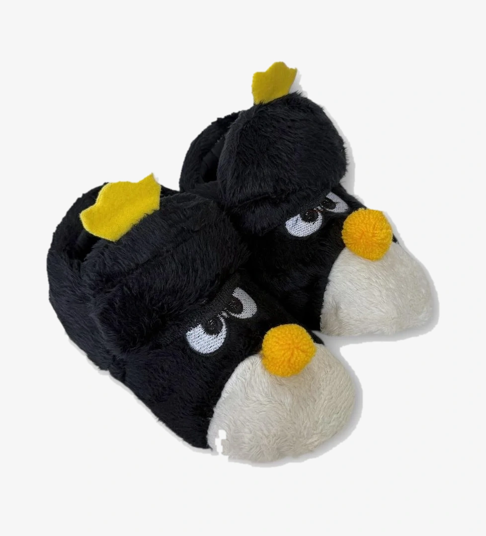 Çocuk Kızgın Ördek Figürlü Unisex Panduf SİYAH