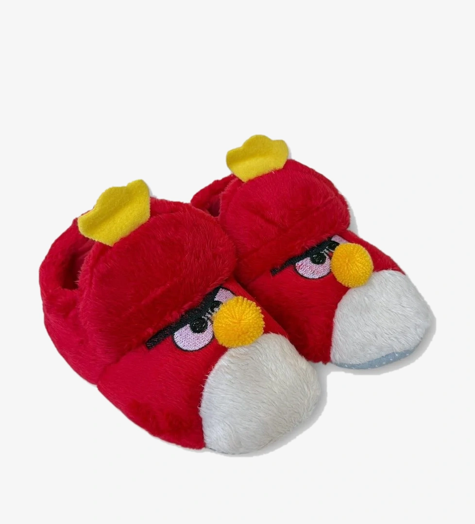 Çocuk Kızgın Ördek Figürlü Unisex Panduf KIRMIZI