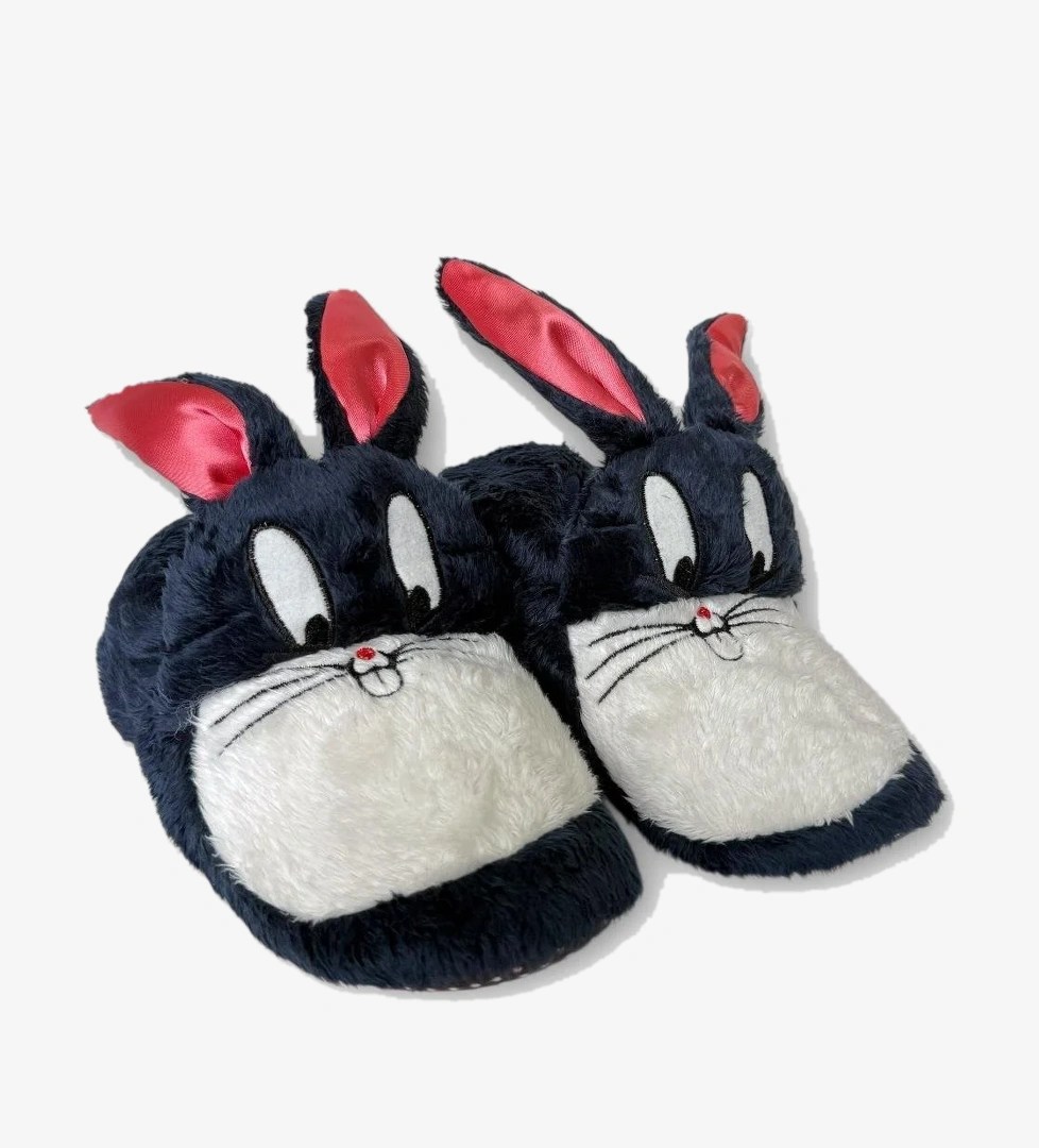 Çocuk Sevimli Tavşan Figürlü Panduf LACİVERT