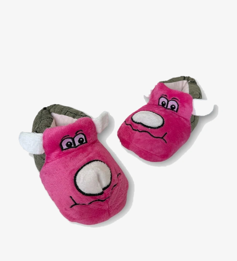 Çocuk Sevimli Köpek Figürlü Panduf FUŞYA