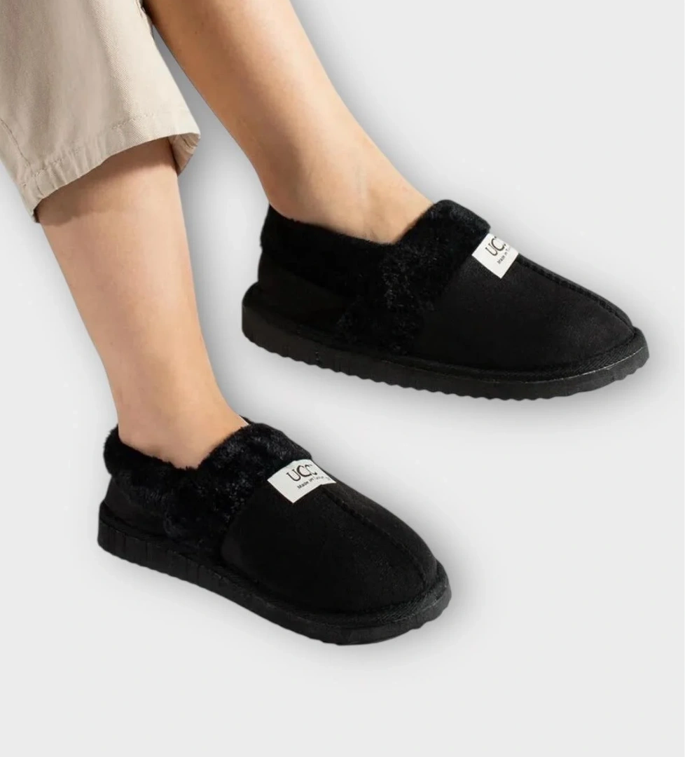 Ultra Hafif İçi Tüylü Ev Ayakkabısı Kadın Panduf SİYAH