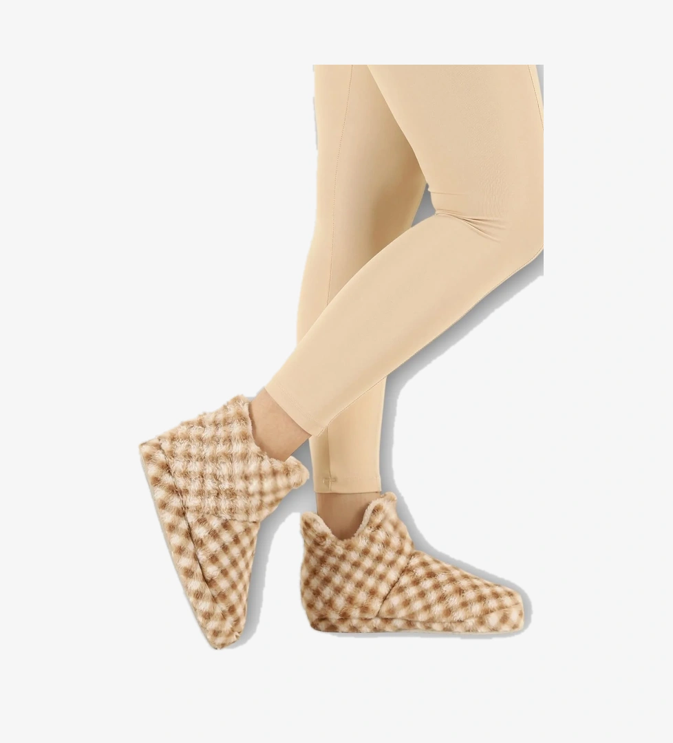 Liger Kadın Piti Kareli Ev Botu Panduf model görseli