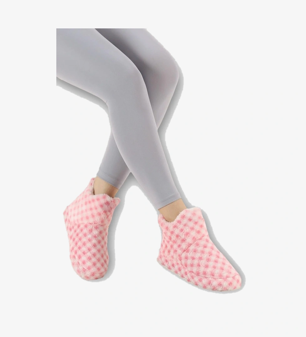 Kadın Piti Kareli Ev Botu Panduf PUDRA