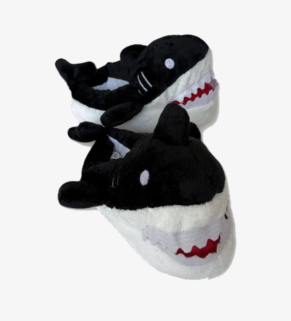 Kadın Köpek Balığı Figürlü Panduf SİYAH