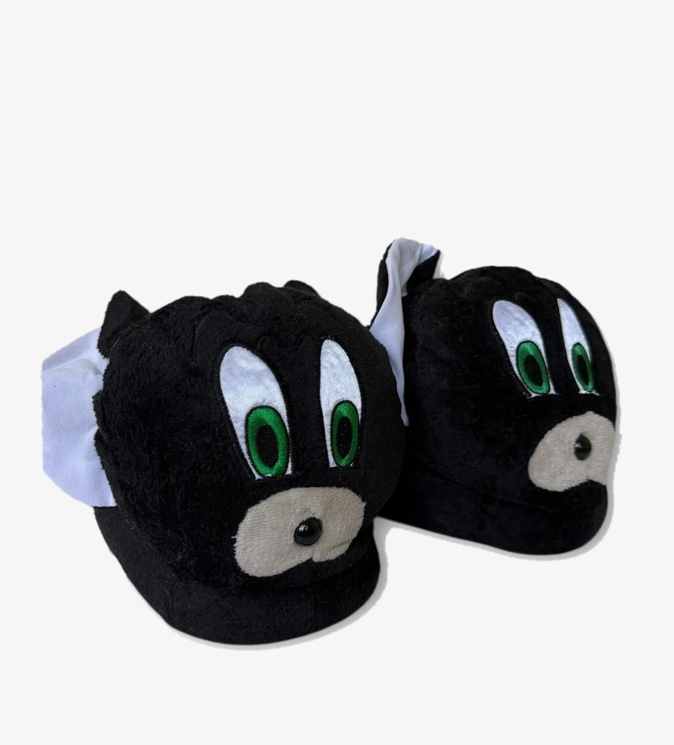 Liger Kadın Sevimli Hayvan Figürlü Panduf Ev Botu Pudra Si̇yah model görseli