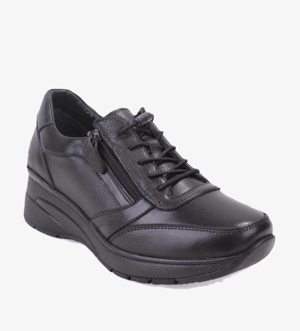 Dagoster DZA07-1309045 Siyah Ortopedik Günlük Deri Kadın Ayakkabı model görseli