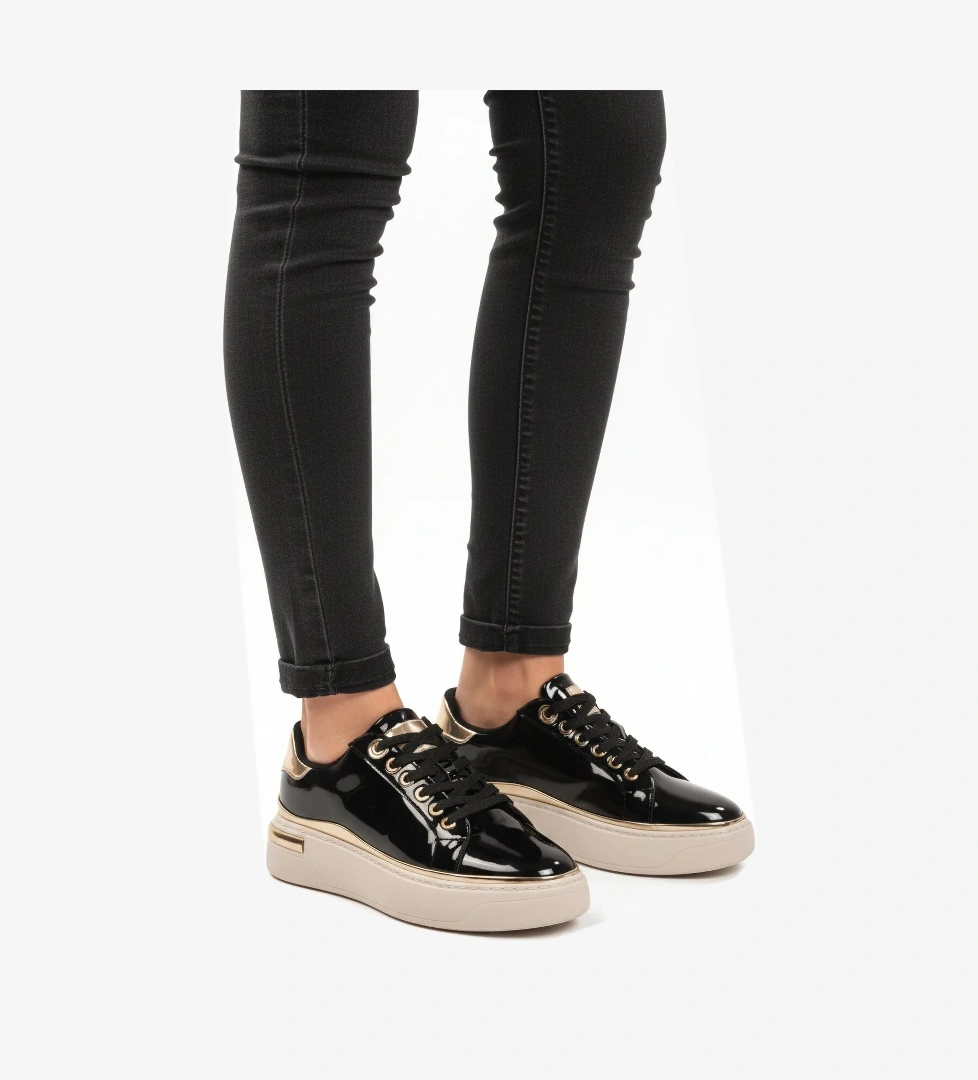 Siyah Rugan Bağcıklı Hafif Kadın Sneaker Lady 029 Z