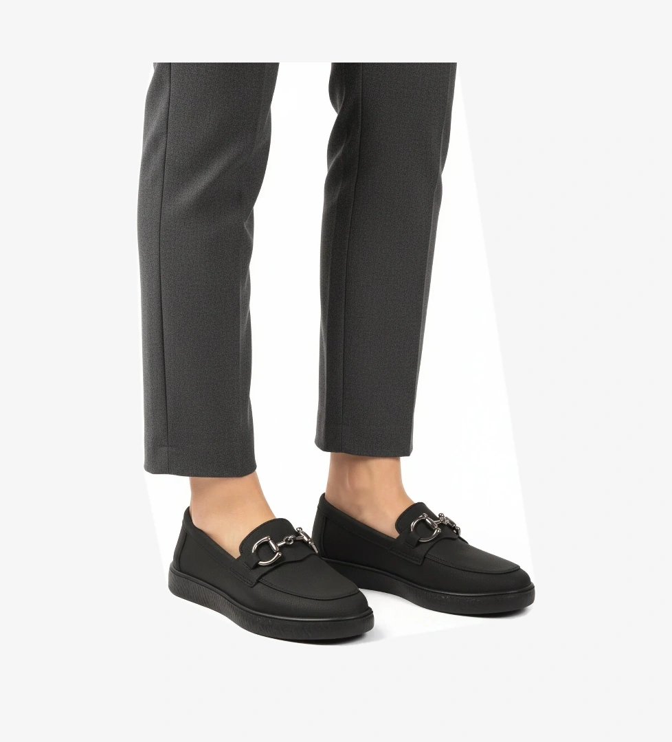 Ayakmod Siyah Bej Hafif Esnek Kadın Casual Ayakkabı B-02 Z model görseli