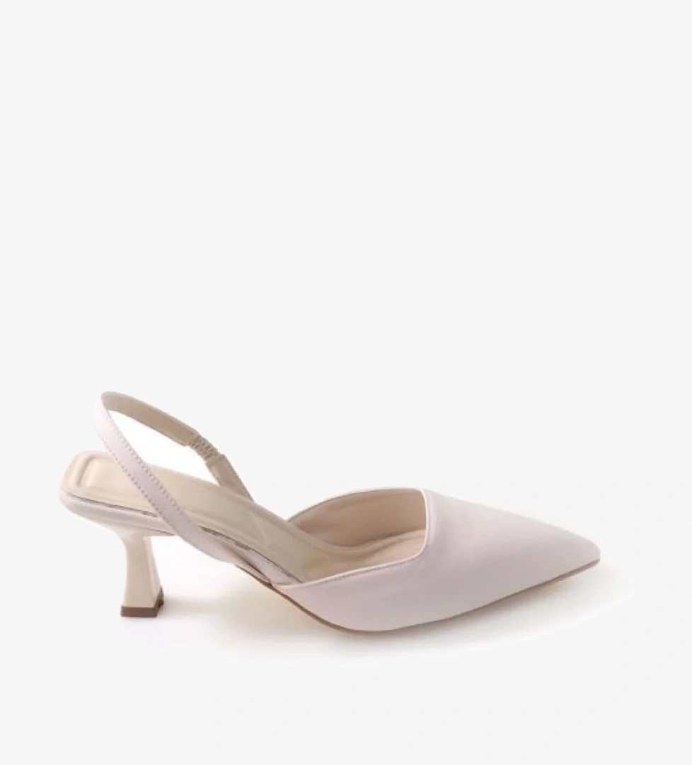 Bono Bono Bej 02804 Kadın Stiletto Arkası Açık Ayakkabı Flo'da! Bej - 1. görsel