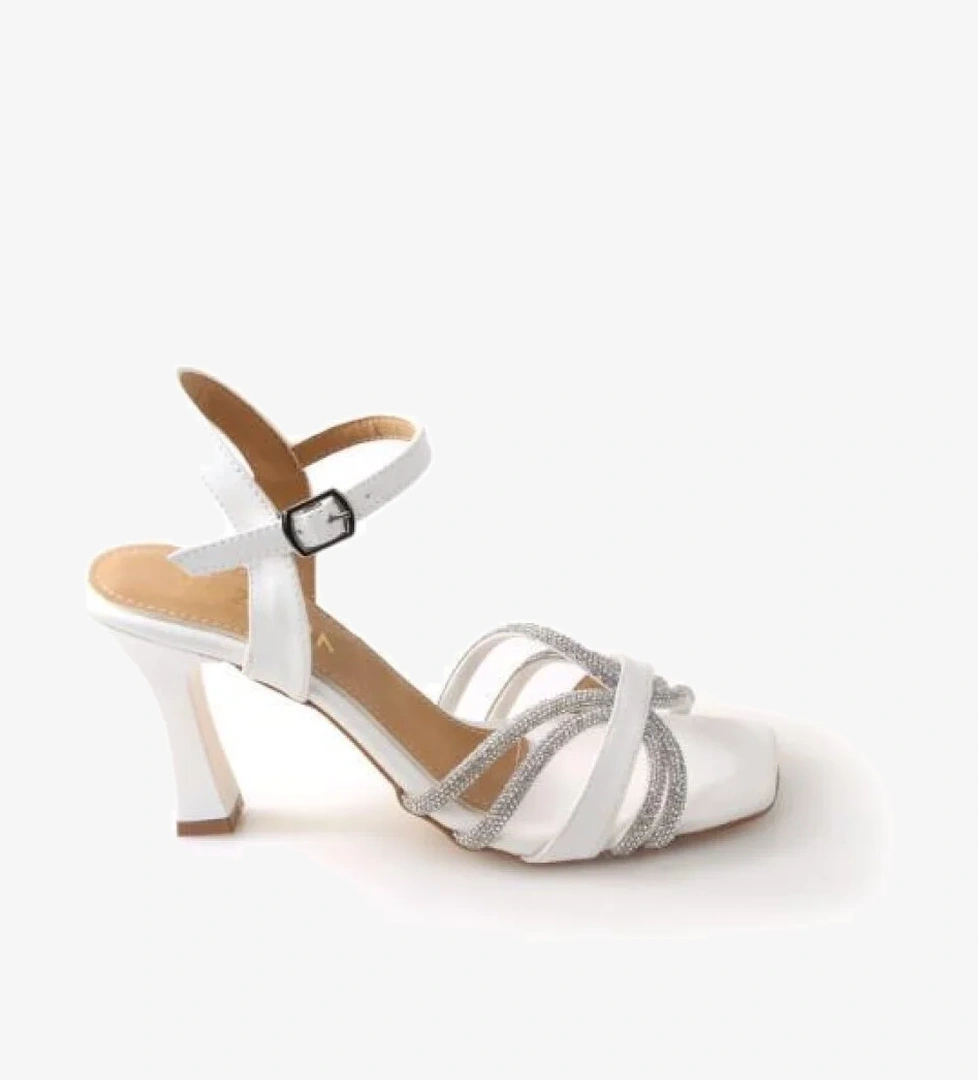 Wzy 02811 8,5 Topuklu Kadın Taşlı Sandalet Ayakkabı