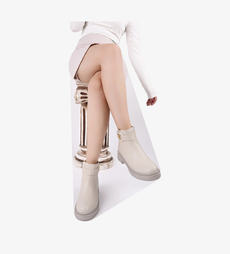 VENTOZA Kemer ve Toka Detaylı Fermuarlı Kadın Bot - Görsel 1