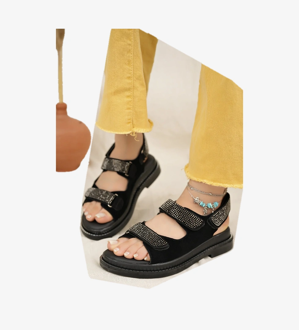 Valeria Anatomik Ortopedik Taşlı Günlük Kadın Sandalet