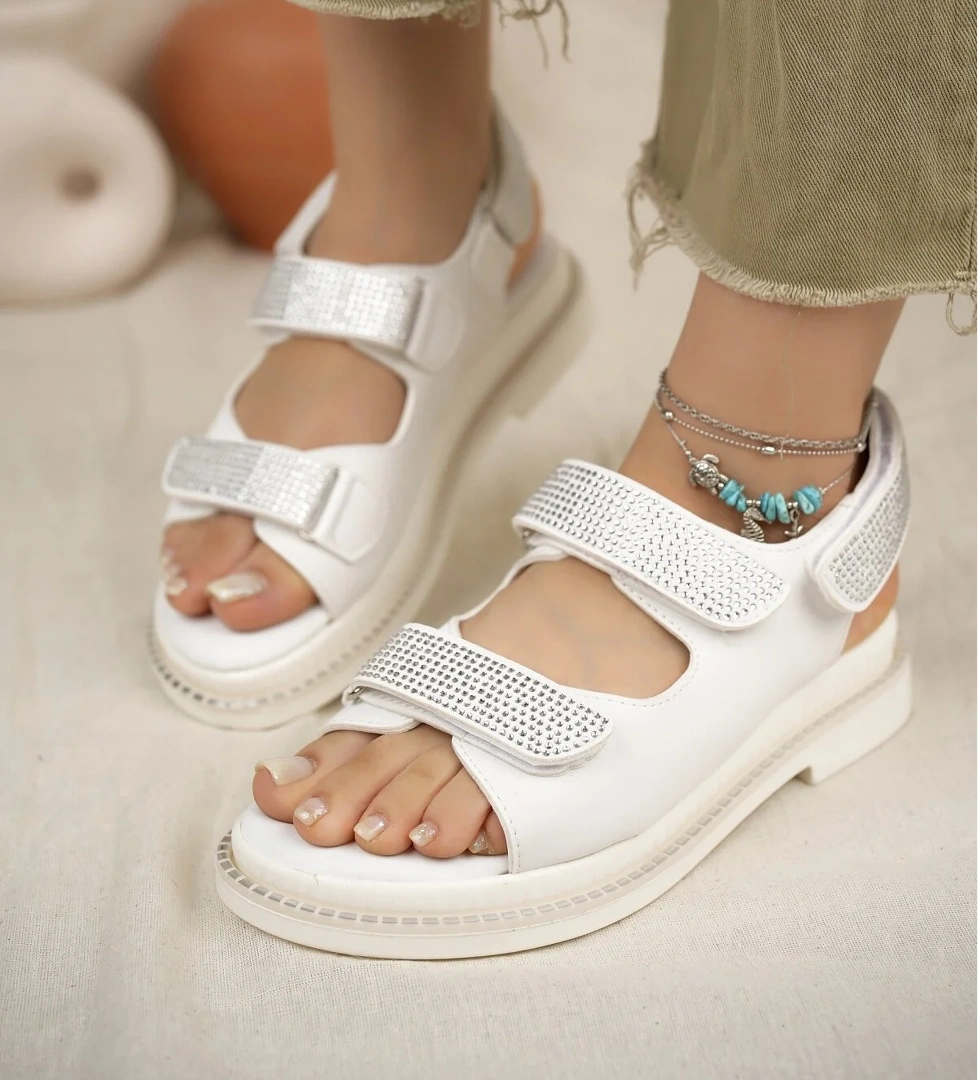 Khayt Valeria Anatomik Ortopedik Taşlı Günlük Kadın Sandalet model görseli