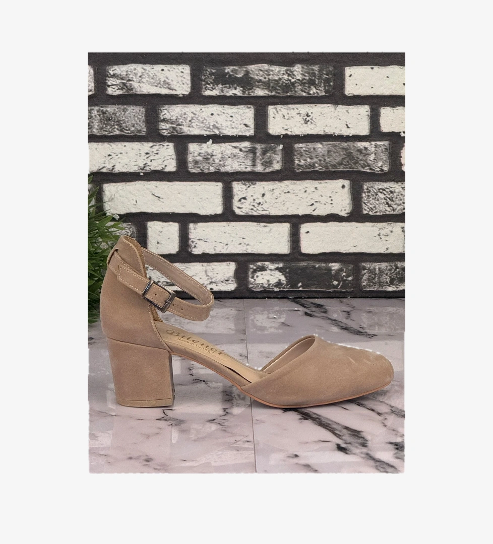 Ghattix B16 Stiletto Topuklu Zarif Şık Kadın Ayakkabı Bej model görseli