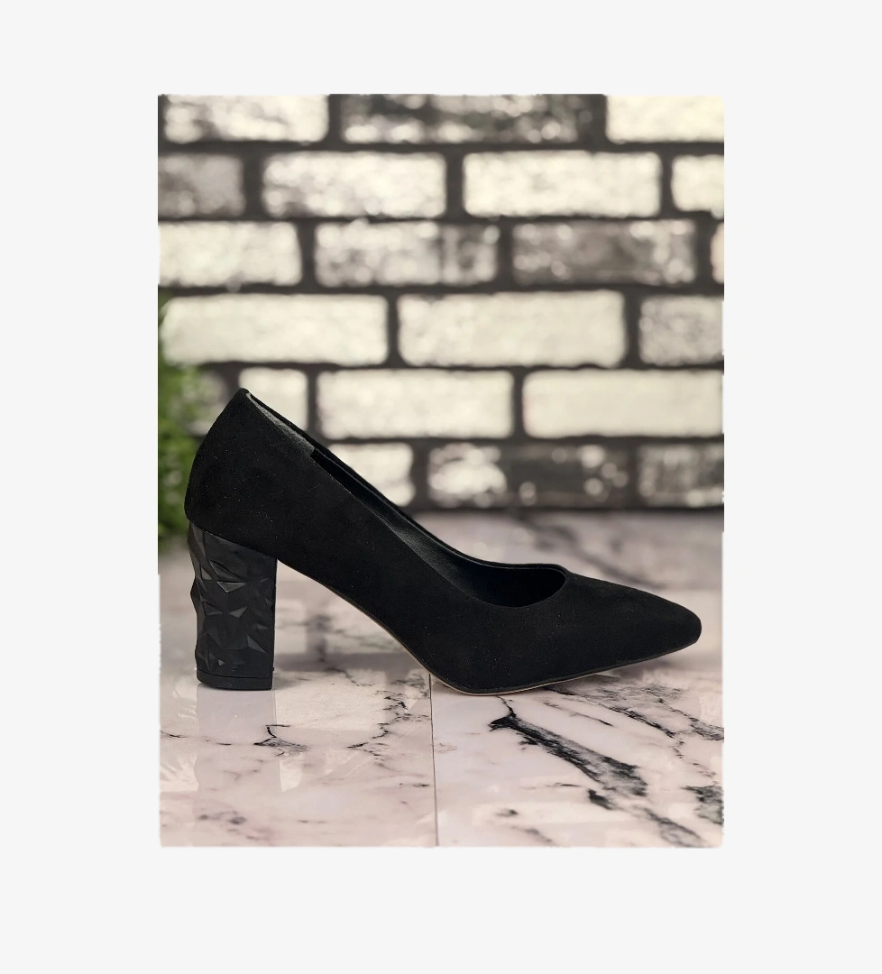 Ghattix B04 Stiletto Topuklu Zarif Şık Kadın Ayakkabı Siyah model görseli