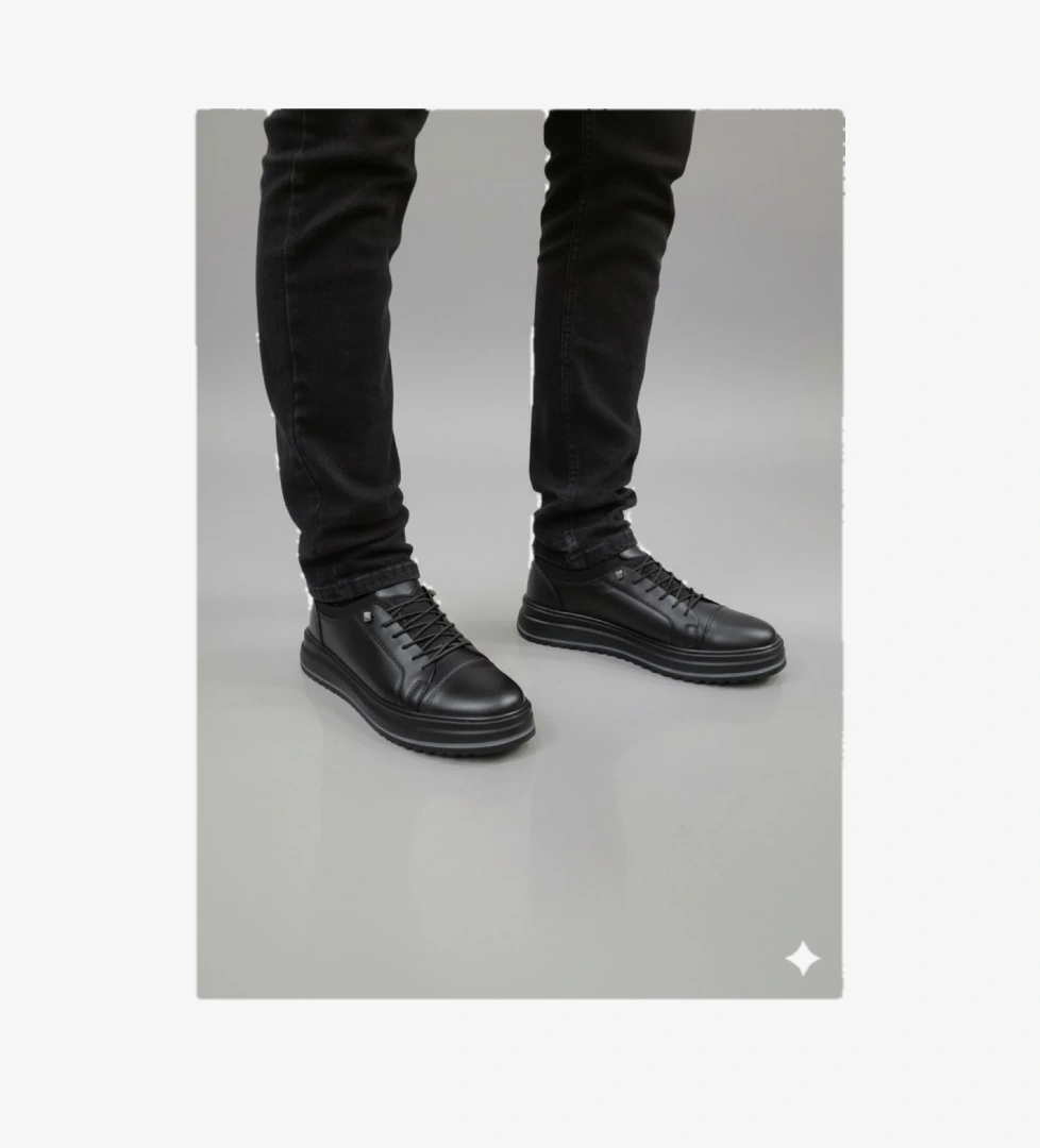 Erkek Hakiki Deri Rahat Yumuşak Kalın Taban Casual Ayakkabı AY-1040-K