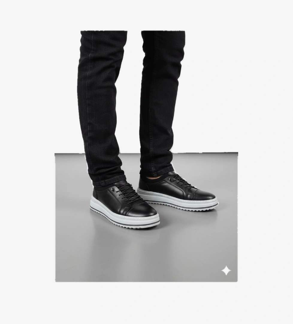 Akyüz Erkek Hakiki Deri Rahat Yumuşak Kalın Taban Casual Ayakkabı Ay-1040-k model görseli