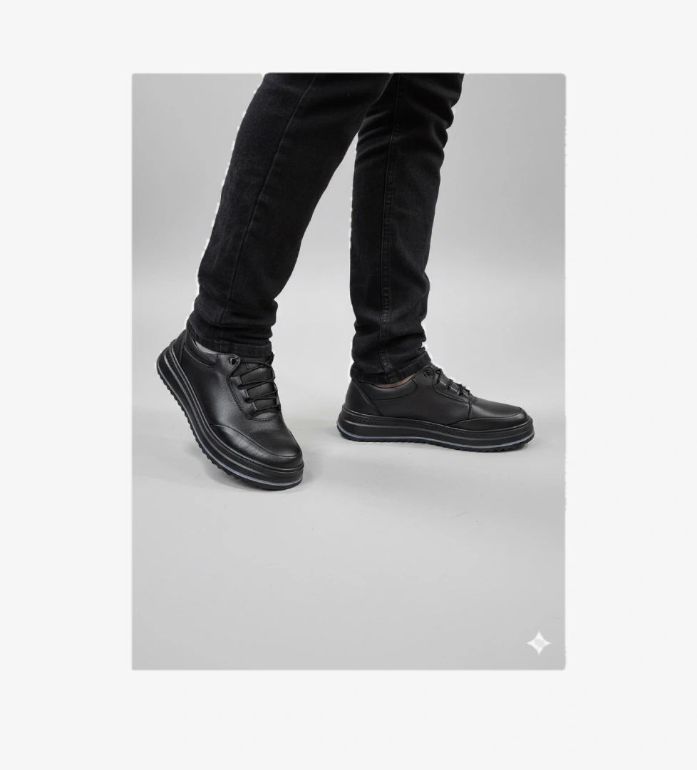 Erkek Hakiki Deri Rahat Yumuşak Kalın Taban Casual Ayakkabı AY-1015-K