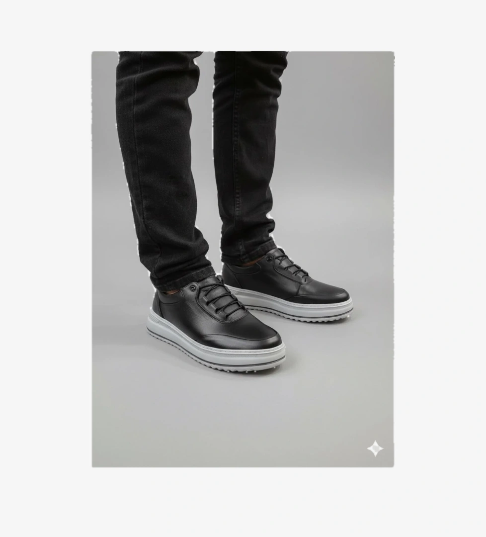 Erkek Hakiki Deri Rahat Yumuşak Kalın Taban Casual Ayakkabı AY-1015-K