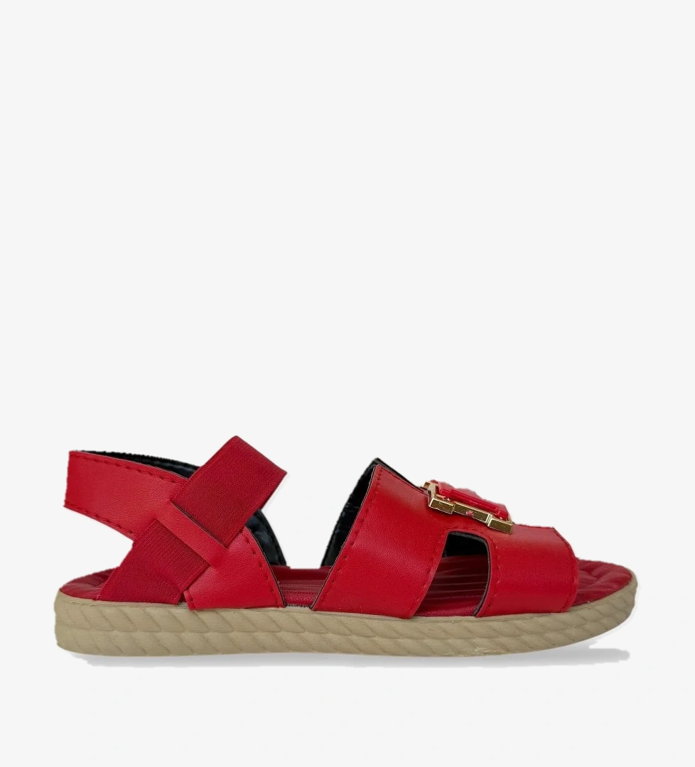 Kadın Önü ve Arkası Açık Yazlık Sandalet KIRMIZI