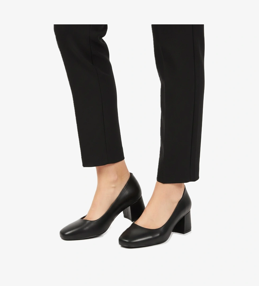 Siyah Cilt Kalın Topuklu Kadın Abiye Ayakkabı 695042 Z