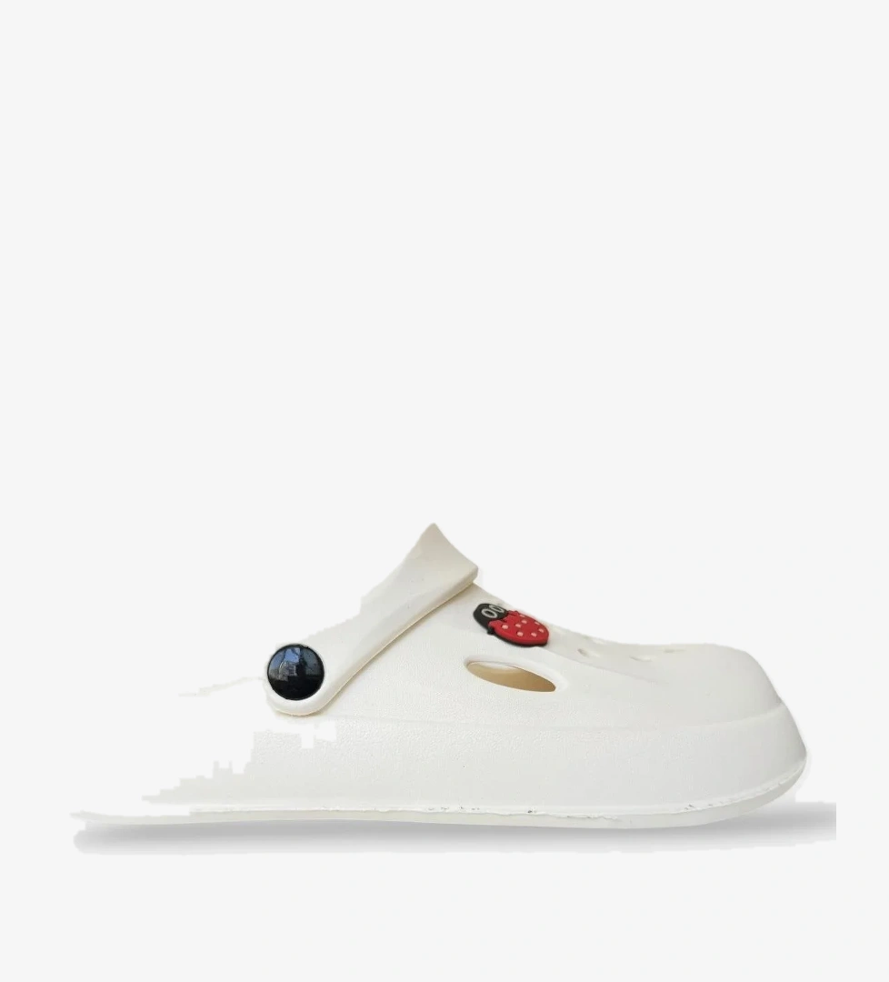 Kadın Comfort Uğur Böceği Tokalı Medikal Hemşire Sabo Terlik KREM