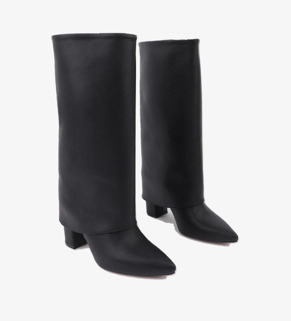 REBECA Sivri Burun Kalın Topuklu Kadın Çizme - Görsel 1