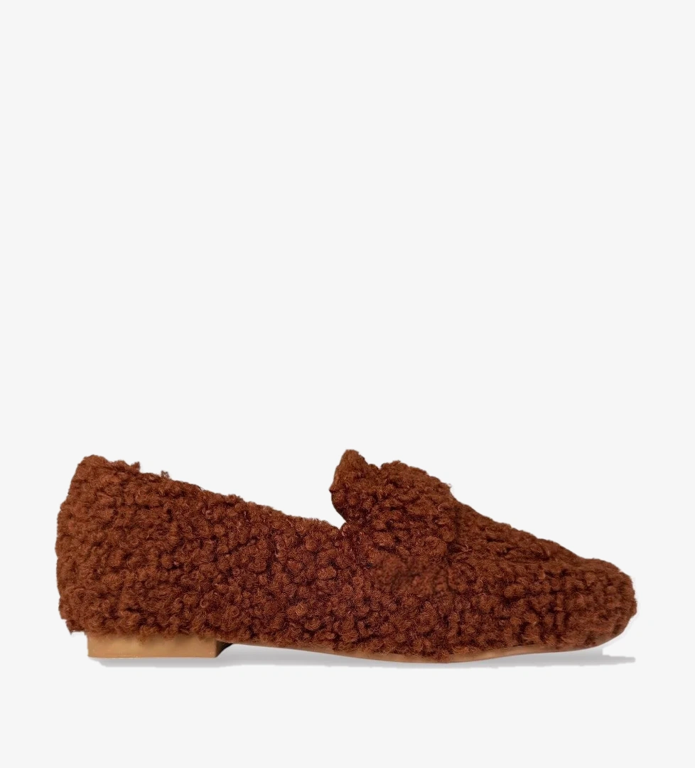 Ultra Yumuşak Peluş Ses Yapmaz Hafif Taban Ev Babeti Kadın Panduf KAHVERENGİ