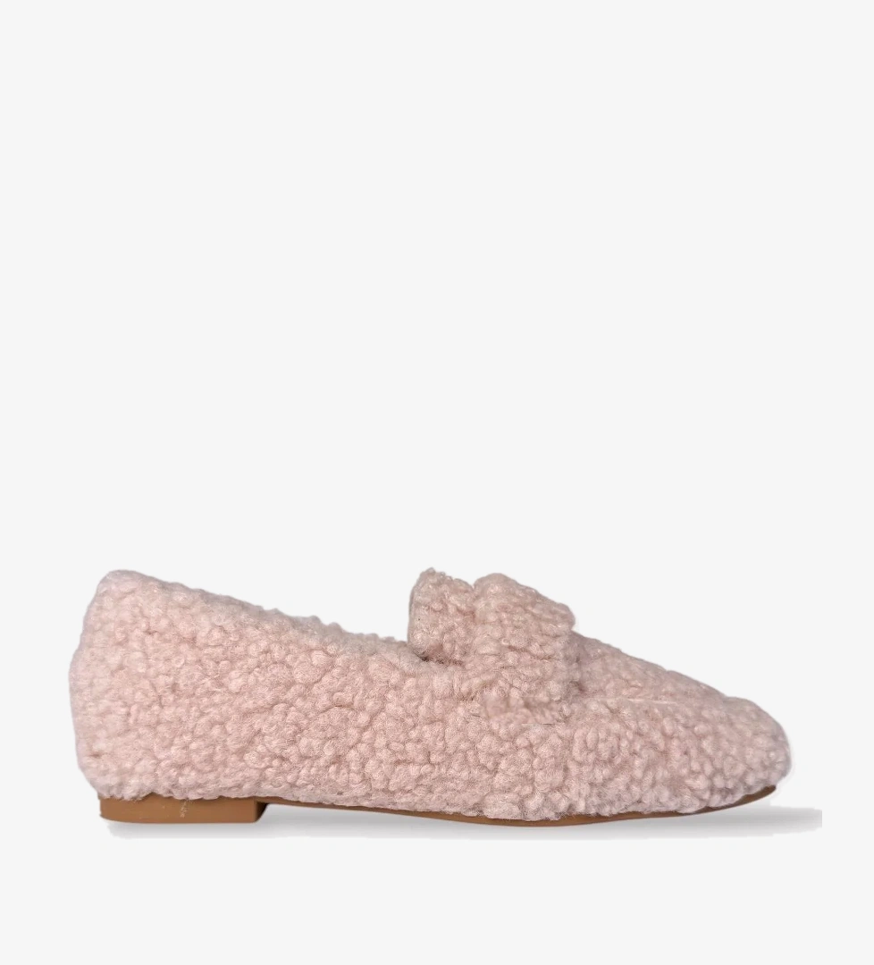 Ultra Yumuşak Peluş Ses Yapmaz Hafif Taban Ev Babeti Kadın Panduf PUDRA - Görsel 1